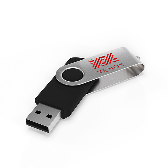 Memorias USB giratorias - La memoria USB Twister tiene un cuerpo de metal giratorio 360º.