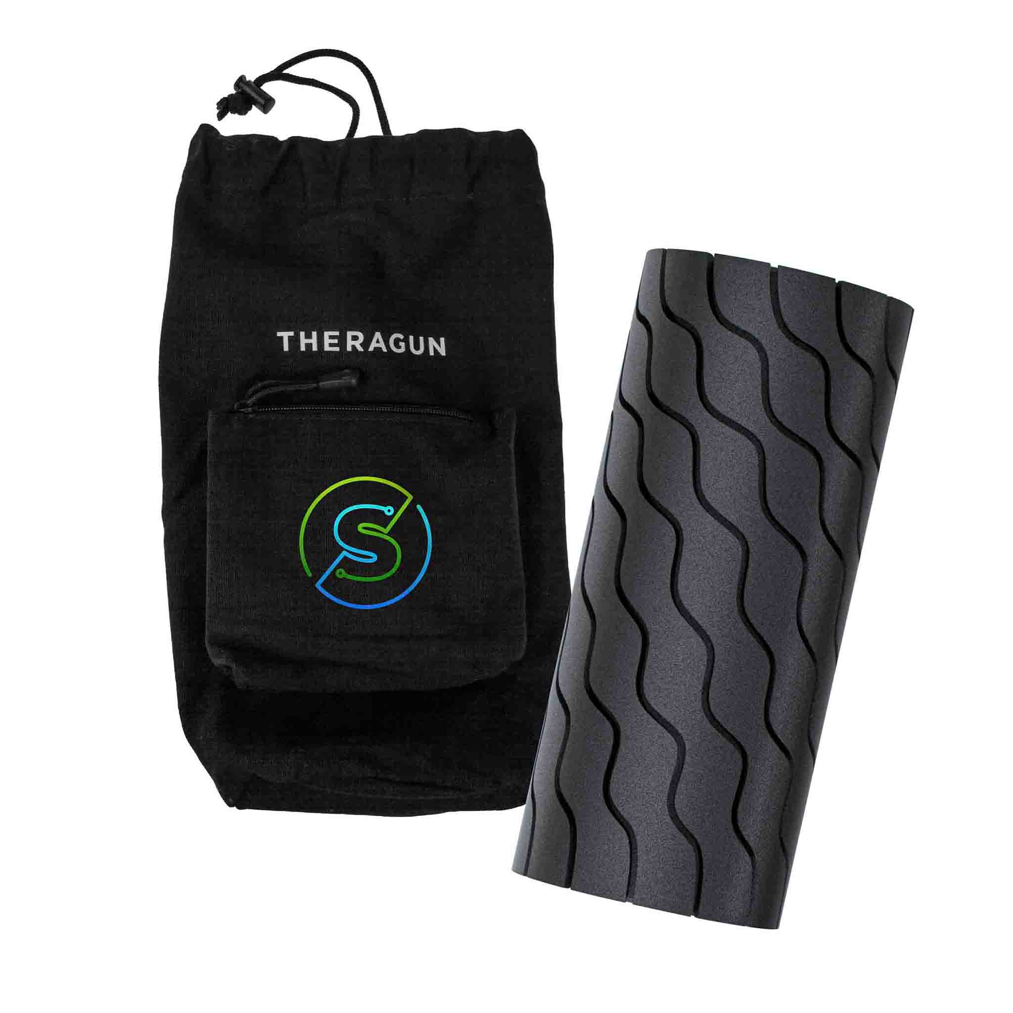 Therabody Wave Roller Black - Personalizado con una impresión térmica en la bolsa y una faja a todo color